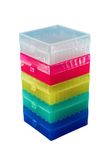 LUERFLEX 100 Well Cryobox Micro Centrifuge Tube Cryogenic Storage Box with Associated Color Lids Pack of 5