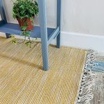 Second Nature Online Mustard Yellow Hush Soft Cotton Rug Hand Loomed and GoodWeave Certified Small 60 cm x 90 cm