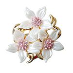 Merdia Brooch Pin for Women Stylish Flowers Brooch with Created Crystal 17.6g | Brooches and Pins for Women | Flower Brooch | Flower Pins | Brooch for Women | Brooch Pins | Elegant Pins, Metal