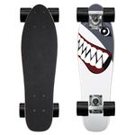 KO-ON Magnalium Alloy, Maple and PU Complete Mini Cruiser Skateboard for Beginner Boys and Girls (22 Inch, Multicolor, Shark)