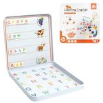 Cubelelo Learn English Magnetic Sticker Puzzle|Fun 3D Attractive Stickers|Learn Alphabet & Letter Recognition Word Formation & Reading|Early Educational Learning Game For Children Kids,Multicolor