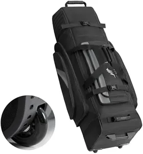 UNIHIMAL Soft-Sided Golf Travel Bag Cover with Wheels, 1680D Material with Padded Head and Leather Accents, Foldable Travel Golf Bags for Airlines