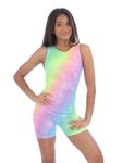 IKAANYA Girls Unitard or Biketard - Ideal for Gymnastics, Dance, Acrobatics or Swimming (Ages 3-15) (Rainbow, 8-9 Years)