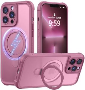 MOCCA Design for iPhone 13 Pro Case with Magnetic Invisible Stand [Full Camera Protection] [Compatible with Magsafe] Military Drop Shockproof Translucent Matte Phone Case Cover 6.1",Lavender Purple