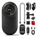 Frelisty Mini Body Camera, Wearable Action Camera with Memory Card, Magnetic Portable Body Cam for Hiking, Biking, Fishing, Small Video Recorder with Loop Recording & 10+ Accessories(Matte Black)