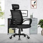 beAAtho® Verona Mesh High Back Ergonomic Home Office Chair | 3-Years Limited Warranty Included | Tilting & Height Adjustable Mechanism, Heavy Duty Metal Base | Ideal for Office Work & Study (Black)