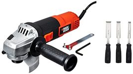 BLACK+DECKER G720R 4-inch/100mm 820W Angle Grinder With STANLEY 16-089 Wood Chisel Set (Pack of 3)