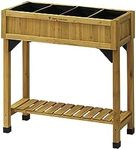 VegTrug Raised Slimline 4 Pocket Herb Planter, Natural