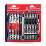 Norske Tools NIBPI703 42pcs Screwdriver Bit Set, Impact Torsion, PH Bits, SQ Bits, TORX Bits, Socket Adapters, Nutsetters, Magnetic QC Bit Holder