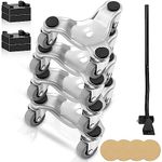 VEVOR Furniture Dolly, 4 Pack 6-Inch Steel Tri-Dolly with 360° PP Swivel Wheels and Non-Slip Cap, 3 Wheels Furniture Lift Mover Tool Set for Moving Heavy Furniture Refrigerator Sofa, 250Lbs Capacity