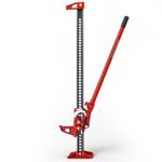 BIG RED Torin 48" Ratcheting Off Road Utility Farm Jack, 3 Ton (6,000 lb) Capacity, Red