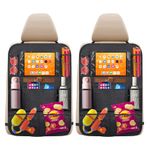 2 Pack Car Seat Organiser, Car Organiser Back Seat for Kids, WaterProof Car Seat Storage with Screen Holder 10 Pocket BackSeat Protector Kick Mats for Kids Toys Foods Books Car Travel Accessories