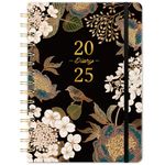 Diary 2025 - A5 Week to View Diary 2025, Jan.2025 - Dec.2025, Twin-wire Binding, Beautiful and Elegant Hardcover, 21.5 x 15.5 x 1.5 cm - Black and Gold