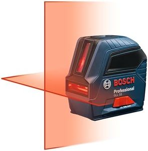 Bosch Gll55 50Ft Cross Line Laser Level Self-Leveling With Visimax Technology, L-Bracket Adjustable Mount And Hard Carrying Case