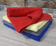 SOBBY 4 pcs Microfiber Cloth for Car cleaning 340 GSM (40 cm x 40 cm, Muticolor)