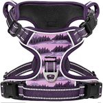 Timos Dog Harness,No-Pull Pet Harness Adjustable Soft Padded Dog Vest,Reflective No-Choke Pet Oxford Vest with Easy Control Handle for Large Dogs,Moon Night,L