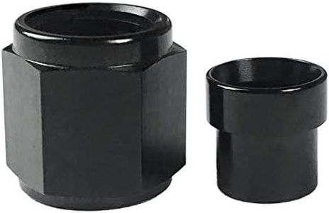 6 AN Tube Nut and 3/8 ID Sleeve For 3/8" OD Tube Hose Line Fitting Adapter Aluminum Tubing Nuts Black Anodized