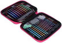 26 Pieces Interchangeable Circular Knitting Needles Set Interchangeable Aluminum Circular Knitting Needle Sets Weaving Tools