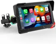 LAMTTO 7-Inch Wireless Motorcycle Carplay GPS Navigation System with Apple Carplay and Android Auto, Portable Moto Car Play Screen with Dual Bluetooth, Navigation, Siri, Google Assistant, Anti-Glare