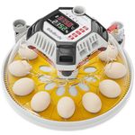 BibiBirds Egg Incubators for Fully Automatic Hatching 12 Eggs with Automatic Egg Turning and Digital Humidity Control, Built-in Day Display Counter and Egg Candler to Hatch Chicken, Quail, Duck.