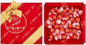 Lindt Chocolates Gift Box 287g - Wrapped Luxury Lindor Chocolate Balls - Perfect Christmas Chocolate Gift for Him or Her With Topline Card