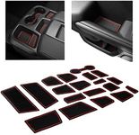 CupHolderHero fits Chevy Silverado 1500 Accessories & GMC Sierra 2014-2022 Premium Custom Interior Nonslip AntiDust Cup Holder Insert,Console Liner Mat,19pc Set (DoubleCab with BenchSeats)(Red Trim)