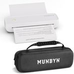 MUNBYN Portable Printer Wireless Travel ITP04S, Thermal Bluetooth Printer With Case, Support A4, Inkless Printer, USB-C Slot, Compatible with Android iOS Phone & Laptop, Small Printer Mobile