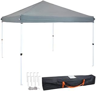Sunnydaze 12 x 12 Foot Standard Pop Up Canopy with Carry Bag - Straight Leg Folding Outdoor Shade Shelter - Gray