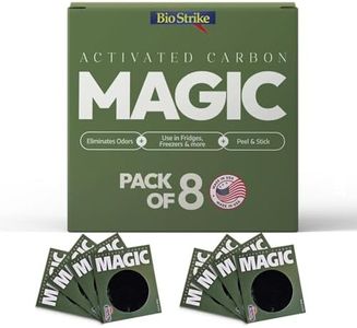 BioStrike Odor Magic - Activated Charcoal Odor Absorber Pads - Kitchen Odor Remover - Easy Peel & Stick Design - All Natural Filters for Trash Cans, Fridges & Small Spaces - Made in USA (8 Pack)