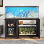 YITAHOME Heavy Duty 55-75 Gallon Aquarium Stand with Power Outlets, Cabinet for Fish Tank Accessories Storage - Metal Fish Tank Stand Suitable for Fish Tank, Turtle Tank, 880LBS Capacity, Black