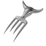 Steak Champ Bull Meat Fork, 6.5": Solid Serving and Shredding Fork, Carving Utensil, Meat Claws, Matt Chrome-Plated Zinc Alloy, Dishwasher-Safe