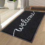 Homaxy Welcome Door Mat, Dirt Trapper Doormats Non-Slip Low Profile Durable Door Mat for Outdoor, Indoor, Entrance, Patio, Front Back Door — (44 X 76cm, Black)