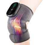 Heated Knee Massager Heated Knee Brace Wrap, Vibration Knee Heating Pads, 3 Adjustable Intensity and Temperature, Knee Brace Wrap for Knee/Elbow/Shoulder Relax, One Piece