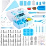 Cake Decorating Kit: Decorating Supplies Tools Kit 238 PCS Baking Accessories Include Spiping Bags and Tips Set, Piping Tips Set, Spatulas, Cake Scraper, 50 Piping Bags, Blue