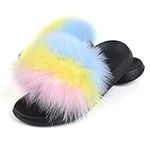 URSFUR Real Fox Fur Slippers for Wo