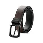 Kajeer Kids Reversible Belt for Boys Girls - Boy's Black & Brown PU Leather Belt for School Uniform Jeans with Rotate Buckle