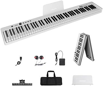 Cossain 88 Key Digital Piano, Folding Piano Keyboard [Full Size/Semi-Weighted/Tough Sensitive] Portable Piano with Piano Bag, [Bluetooth & MIDI] Electric Piano Keyboard for Beginners, Teens, Adult