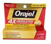 Orajel Oral Pain Reliever, for Severe Toothache, Maximum Strength, Cream, 0.33 oz (Pack of 6)