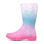 shoezone - Dew Kids Multi Coloured Pastel Leopard Print Welly - Size 3 UK - Multicolour