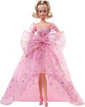 Barbie Signature Birthday Wishes Doll (11.5 in Blonde) Wearing Pink Tulle Gown & Shoes, with Customizable Packaging, Gift for 6 Year Olds & Up