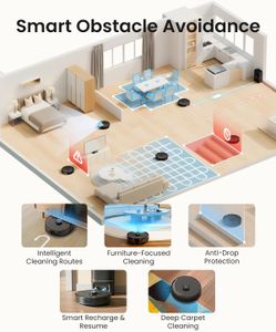 Tapo RV30 Max Plus Robot Vacuum Cleaner with Mop – 5300Pa, Auto-Empty, LiDAR Navigation, Alexa & Google Compatible