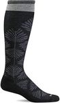Sockwell Women's Full Floral Moderate Graduated Compression Sock, Black - M/L
