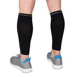 Calf Compression Sleeves - Leg Compression Socks for Runners, Shin Splint, Varicose Vein & Calf Pain Relief - Calf Guard Great for Running, Cycling, Maternity, Travel, Nurses (Black,XXL)