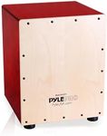 Pyle Snare Style Birch Wood Compact Acoustic Jam Cajon - Wooden Hand Drum Percussion Beat Box with Internal Snares, Deep Bass, Classic Slap, and Crackle Sound - For Kids, Teens, and Adults - PCJD25