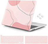 iCasso for MacBook Pro 13 Inch Case 2023,2022, 2021-2016, M2/A2338/M1/A2251/A2289/A2159/A1989/A1708/A1706, Matte Hard Shell Case & Keyboard Cover & Screen Protector for Mac Pro 13 (Art Modern-Pink)