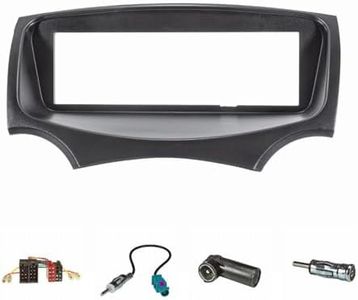 tomzz Audio 2415-051 Set lunetta radio adatto per Ford ka ru8 yom 2009-2017 nero con adattatore radio iso, Fakra antenna adattatore din iso