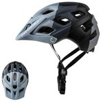 Exclusky Mountain Bike Helmet, MTB Helmet Adult Lightweight Breathable Mens Bike Helmet Cycling Mountain & Road Bicycle Helmets for Men Women(black+gray)