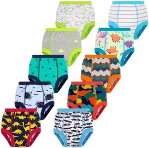 BIG ELEPHANT 10-Packs Absorbent Unisex Potty Training Pants for Boys & Girls,5-6Y
