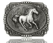 Moranse Belt Buckles with 3D Horse Western Cowboy Styles, Nice Horse, middle