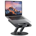 Laptop Stand for Desk 360 Rotating, OMOTON Ergonomic Computer Stand Adjustable Portable Laptop Riser Compatible with MacBook Pro/MacBook Air/Lenovo and All Tablets up to 15 inches, Black